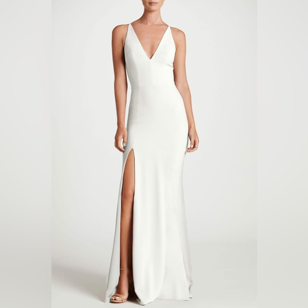 White Dress the Population Long Dress NWOT size Small